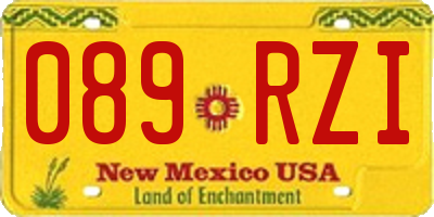 NM license plate 089RZI