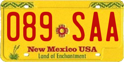 NM license plate 089SAA