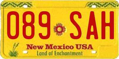 NM license plate 089SAH