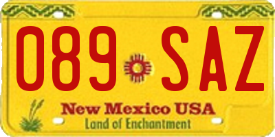NM license plate 089SAZ