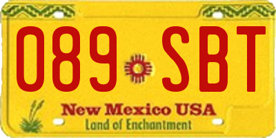 NM license plate 089SBT