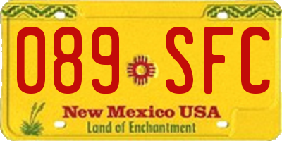 NM license plate 089SFC