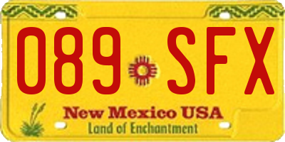 NM license plate 089SFX