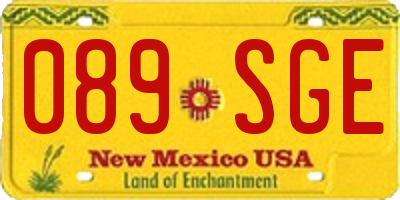 NM license plate 089SGE