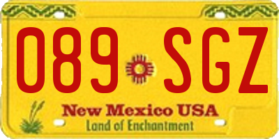 NM license plate 089SGZ
