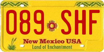 NM license plate 089SHF