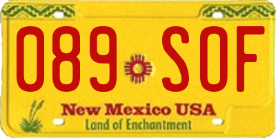 NM license plate 089SOF