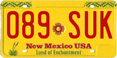 NM license plate 089SUK