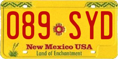 NM license plate 089SYD