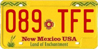 NM license plate 089TFE