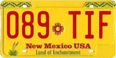 NM license plate 089TIF