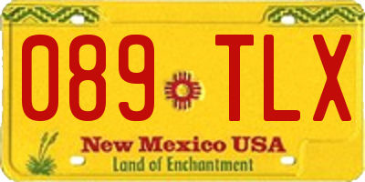 NM license plate 089TLX