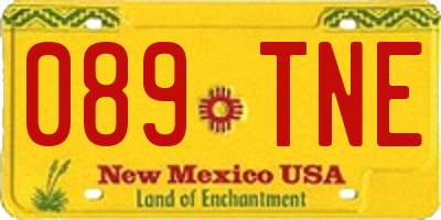 NM license plate 089TNE