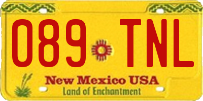 NM license plate 089TNL