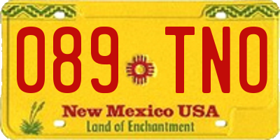 NM license plate 089TNO
