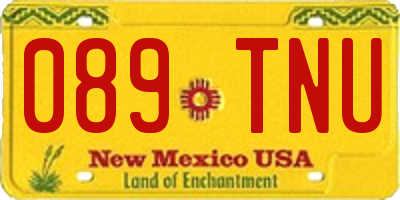 NM license plate 089TNU