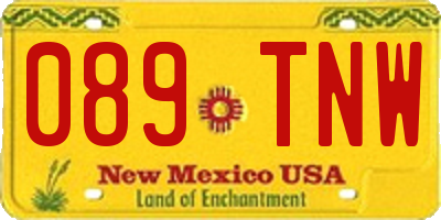 NM license plate 089TNW