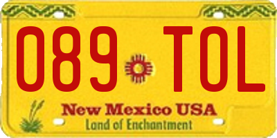 NM license plate 089TOL