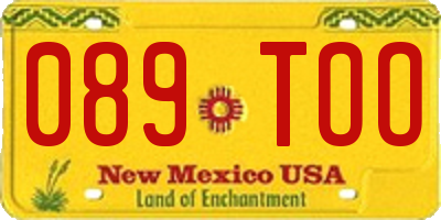 NM license plate 089TOO