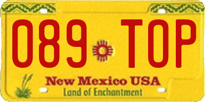 NM license plate 089TOP