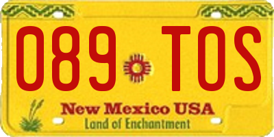 NM license plate 089TOS