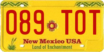 NM license plate 089TOT