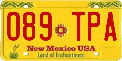 NM license plate 089TPA