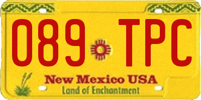 NM license plate 089TPC