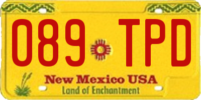 NM license plate 089TPD