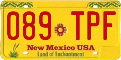 NM license plate 089TPF