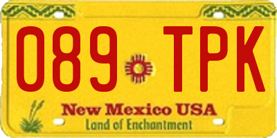 NM license plate 089TPK