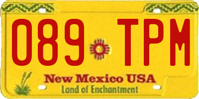 NM license plate 089TPM