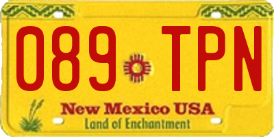NM license plate 089TPN