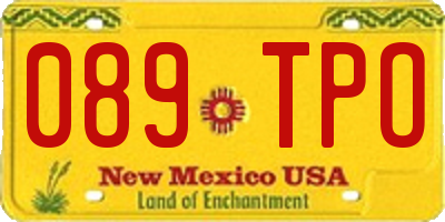 NM license plate 089TPO