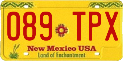 NM license plate 089TPX