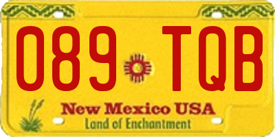 NM license plate 089TQB
