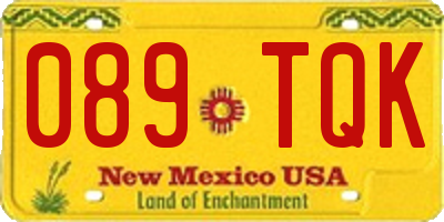 NM license plate 089TQK