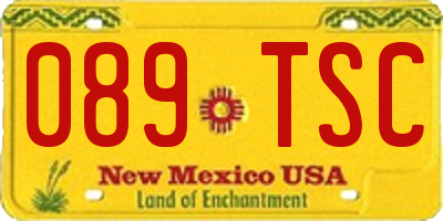 NM license plate 089TSC