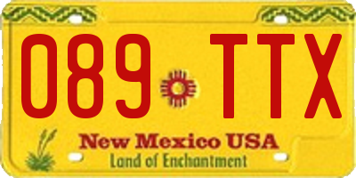 NM license plate 089TTX