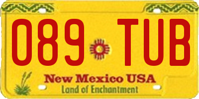 NM license plate 089TUB