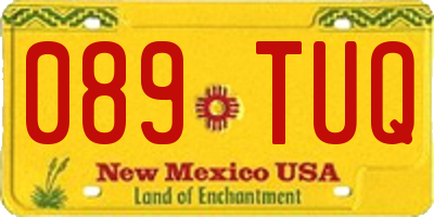 NM license plate 089TUQ