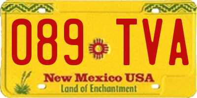 NM license plate 089TVA