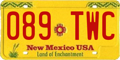 NM license plate 089TWC