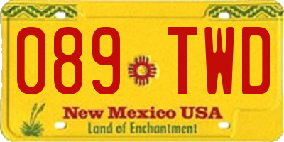 NM license plate 089TWD