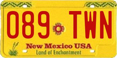 NM license plate 089TWN