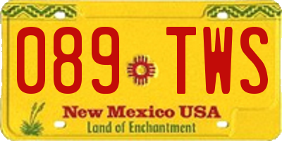 NM license plate 089TWS