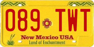 NM license plate 089TWT