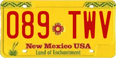 NM license plate 089TWV
