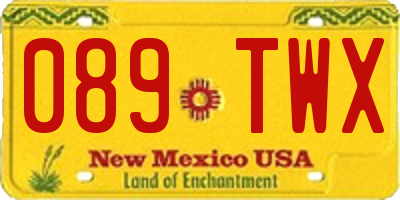 NM license plate 089TWX
