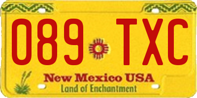 NM license plate 089TXC